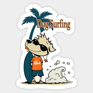 Dog surf 96007 Sticker